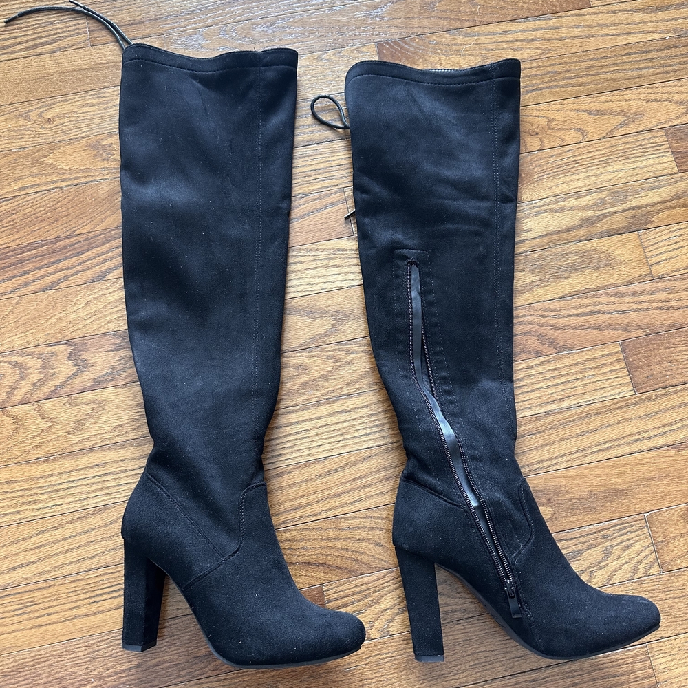 TOP Moda Black Over the Knee Boots